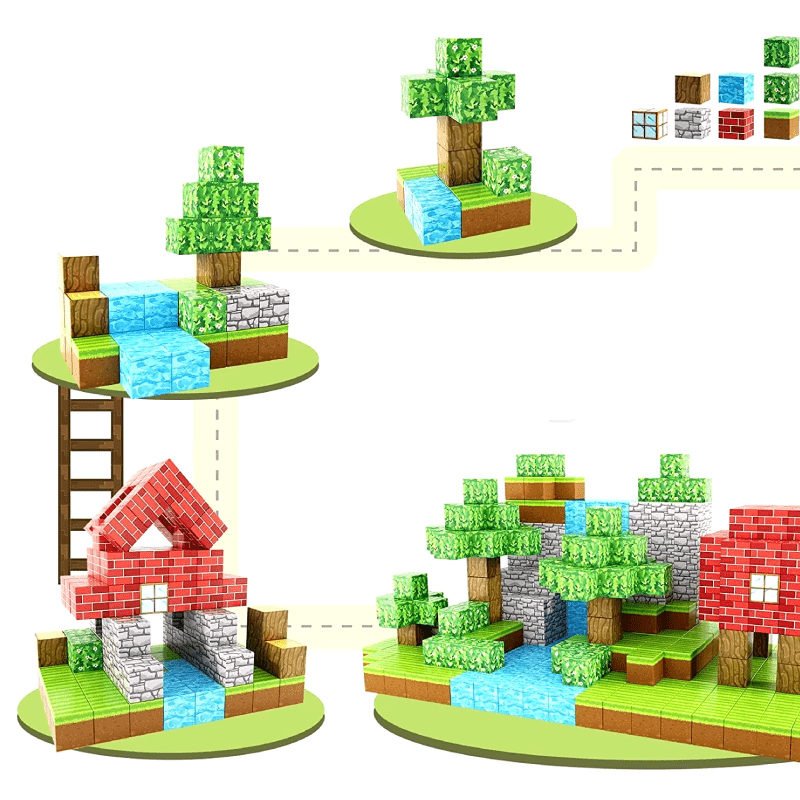 Magnetischer Baustein im Minenstil