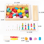 Kit de Perles Montessori en Bois - Jeu Éducatif de Tri et d'Enfilage
