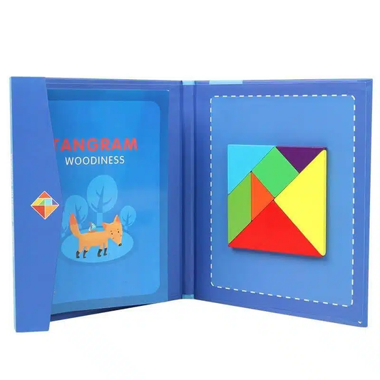 Montessori Magnetisches Tangram-Buch aus Holz 