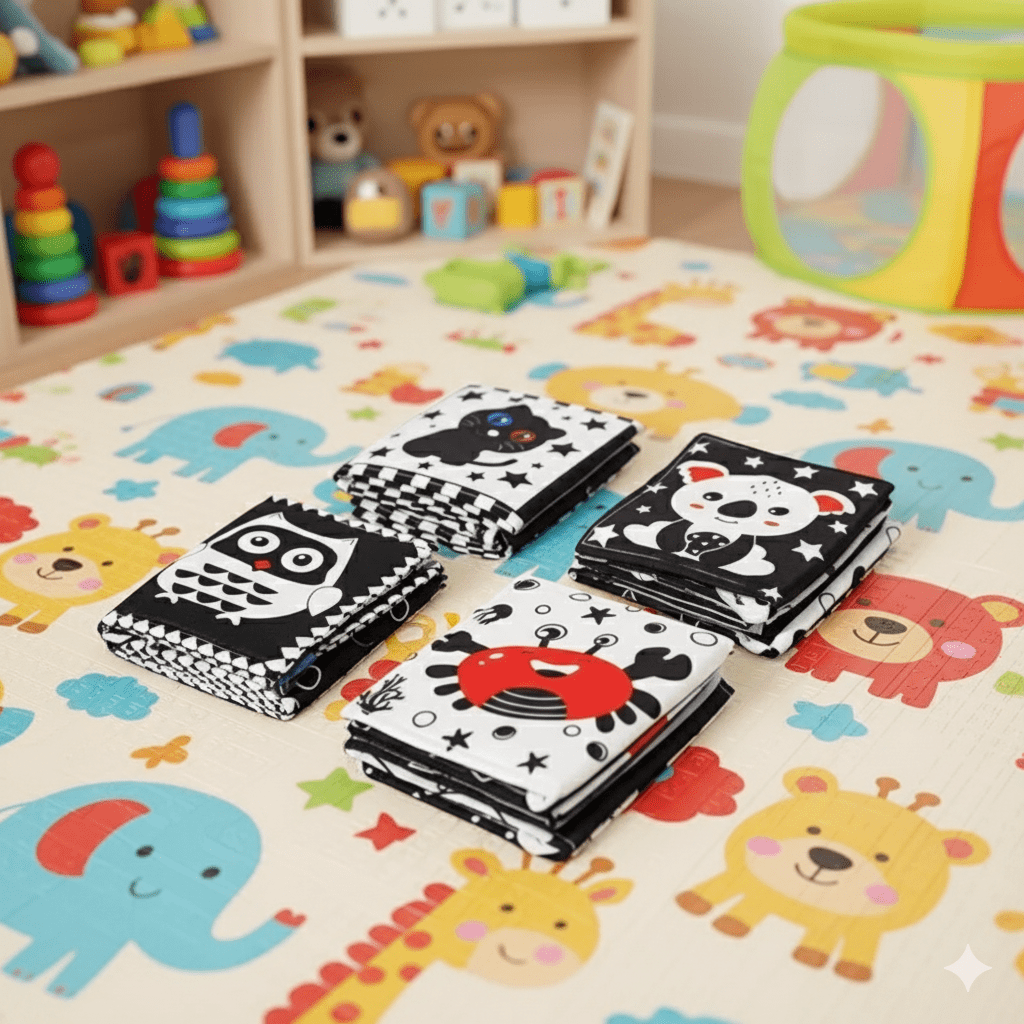 Livre Sensoriel Montessori en Tissu pour bébé