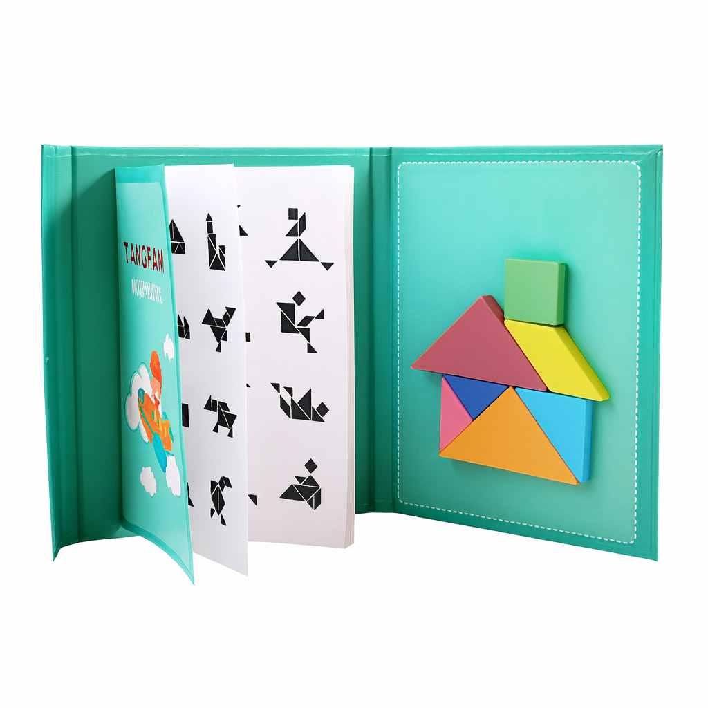 Montessori Magnetisches Tangram-Buch aus Holz 