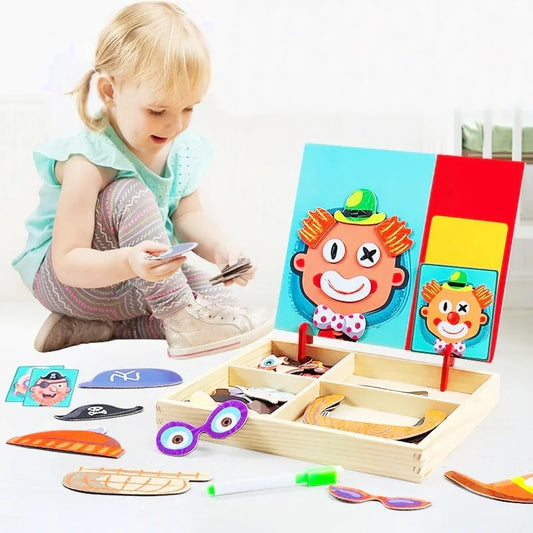 Montessori Magnetpuzzle aus Holz